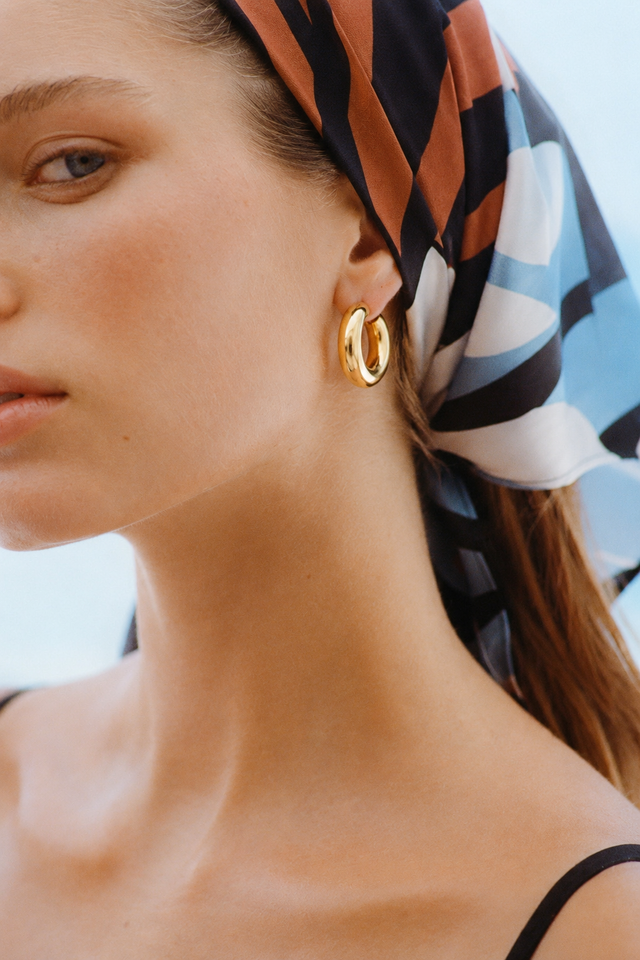 Gaga 3cm Gold Hoops