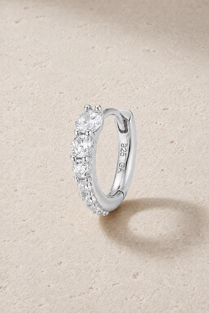 Gala Reverse Silver Huggie Earring 8.5mm
