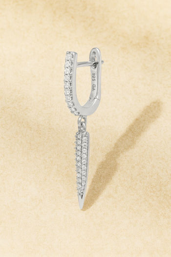 Long Spear silver drop earring