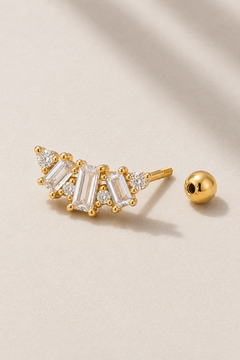 Back view of Lumière Gold Ball Screw Stud Earring with 4mm ball screw fastening