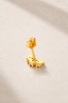 Back view of Lumière Gold Stud Earring with butterfly post fastening