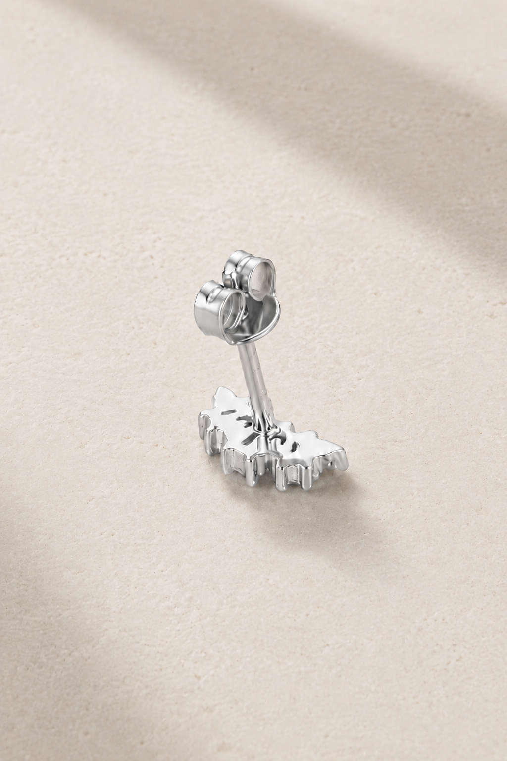 Lumière Silver Stud Earring with baguette and round white CZ stones