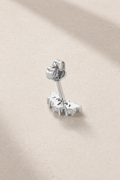 Lumière Silver Stud Earring with baguette and round white CZ stones