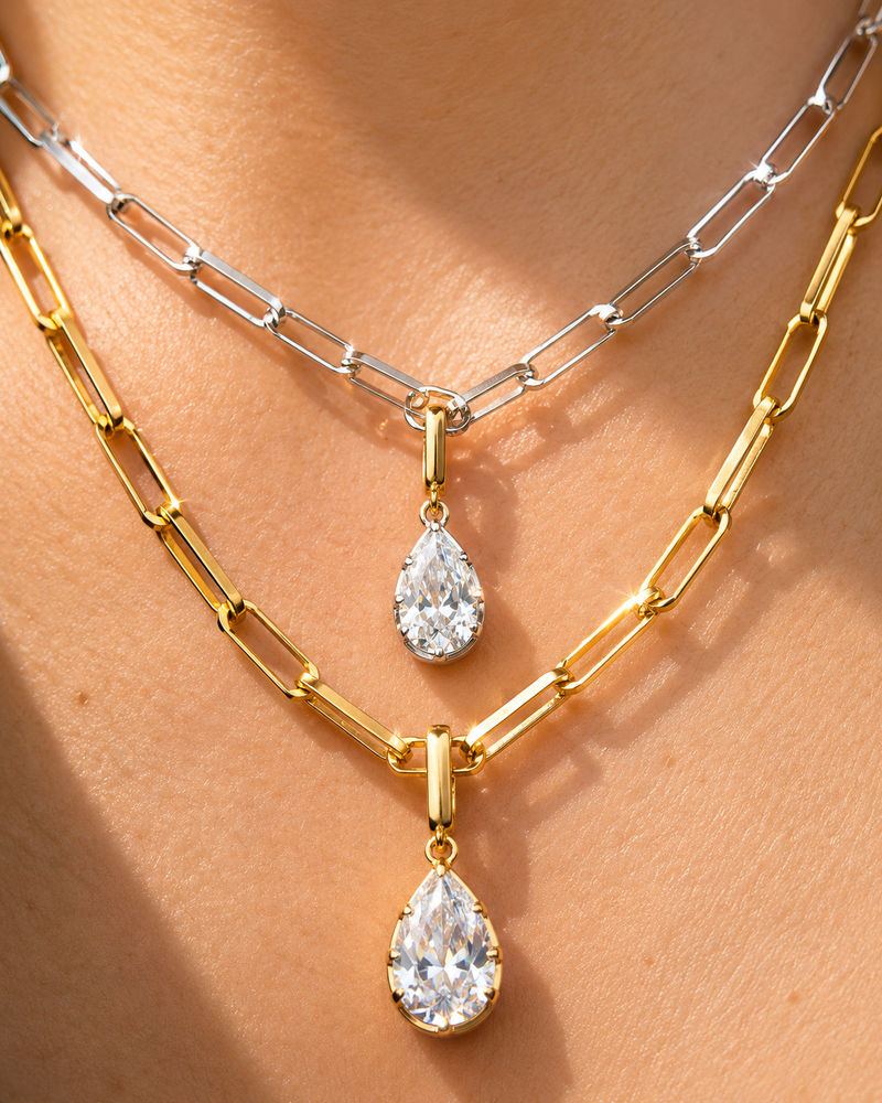 Vittoria Silver Paperclip Chain Necklace
