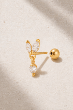 Back view of Papillon Gold Ball Screw Stud Earring with 4mm ball screw fastening