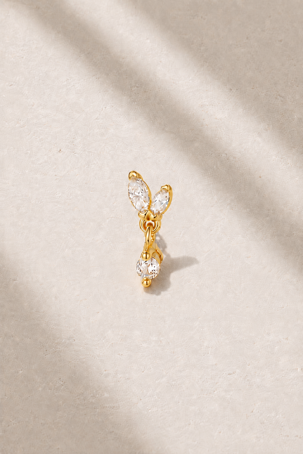 Papillon Gold Ball Screw Stud Earring