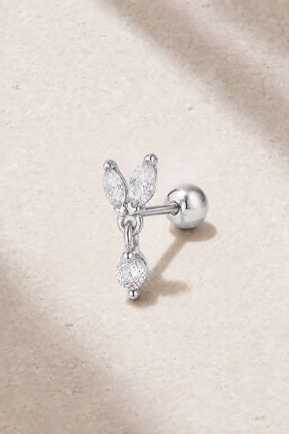 Papillon Silver Ball Screw Stud Earring