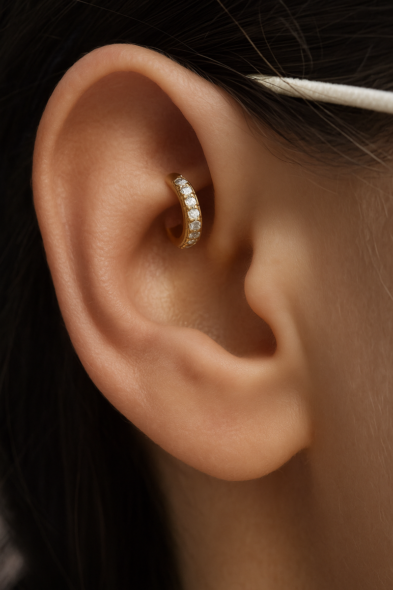 6,5mm gold vermeil huggie