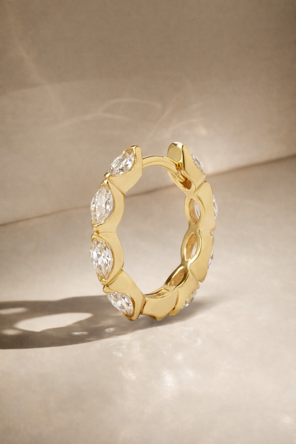 Tasha marquise 12.5mm gold vermeil huggie