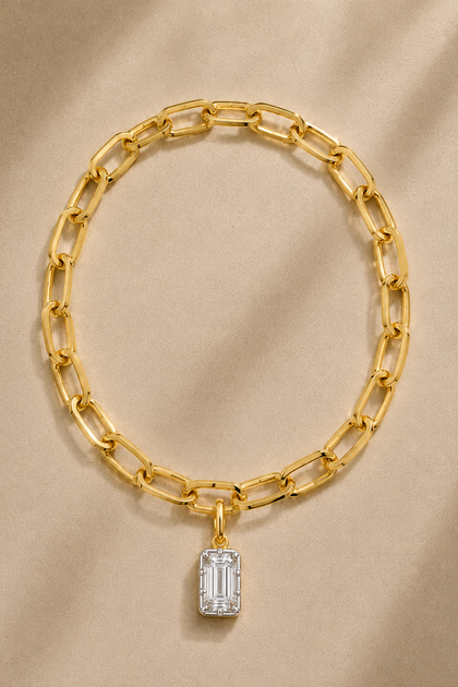 Vittoria Emerald Cut Cara Bracelet / Anklet – Silver/Gold