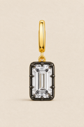 Vittoria Emerald Cut Hook Charm Gold & Black Rhodium