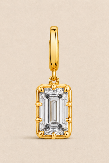 Vittoria Emerald Cut Hook Charm Gold