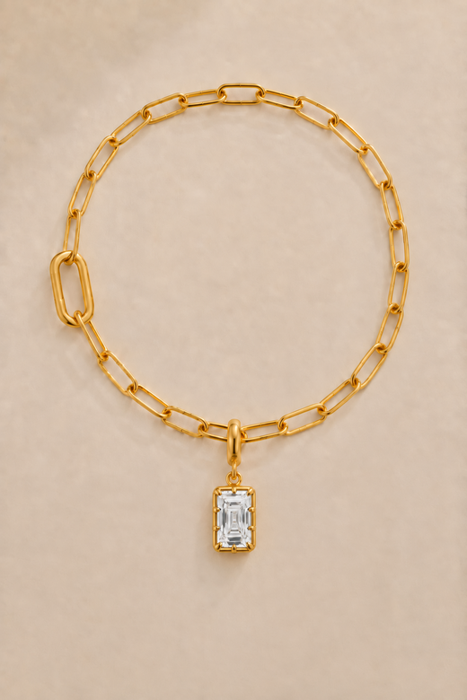 Vittoria Emerald Cut Large Link Bracelet / Anklet – Gold
