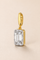 Vittoria Emerald Cut Hook Charm Gold & White Rhodium