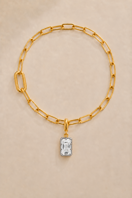Vittoria Emerald Cut Large Link Bracelet / Anklet – Silver/Gold