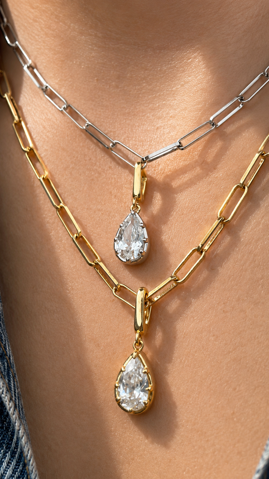 Vittoria Silver Paperclip Chain Necklace
