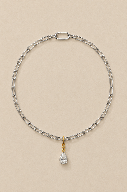 Vittoria Silver Paperclip Chain Necklace