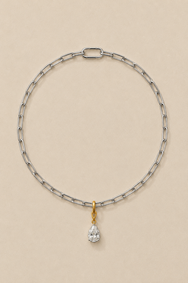 Vittoria Silver Paperclip Chain Necklace