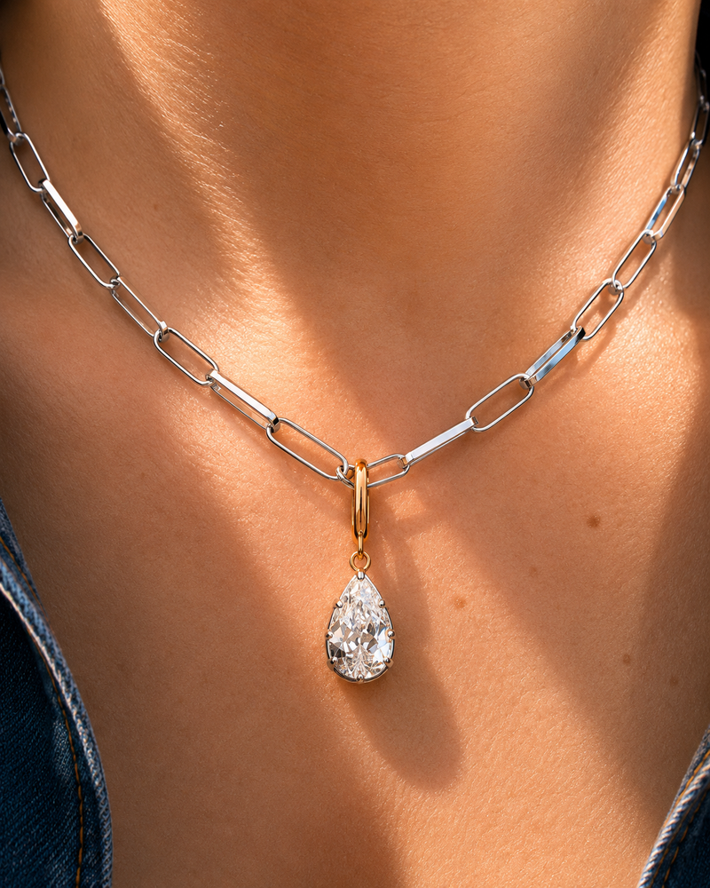 Vittoria Silver Paperclip Chain Necklace