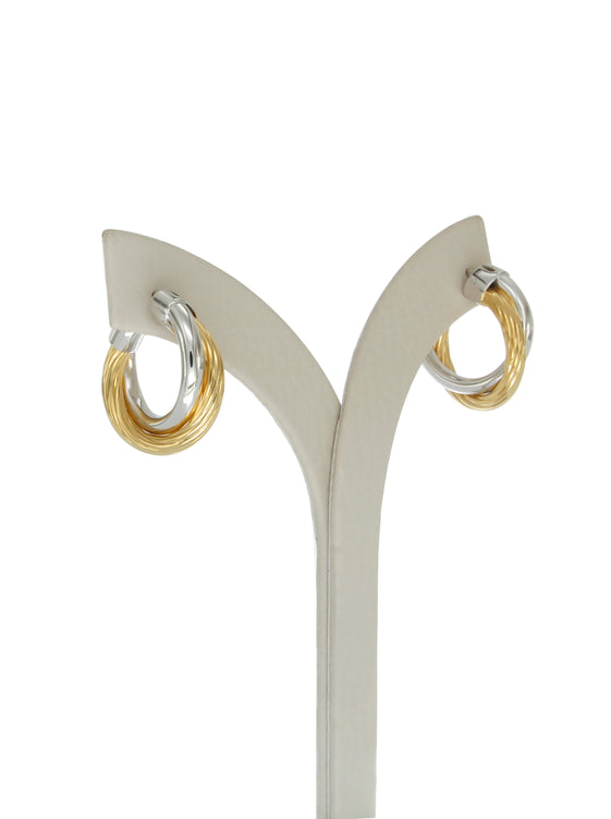 Allegra 2cm two tone hoops