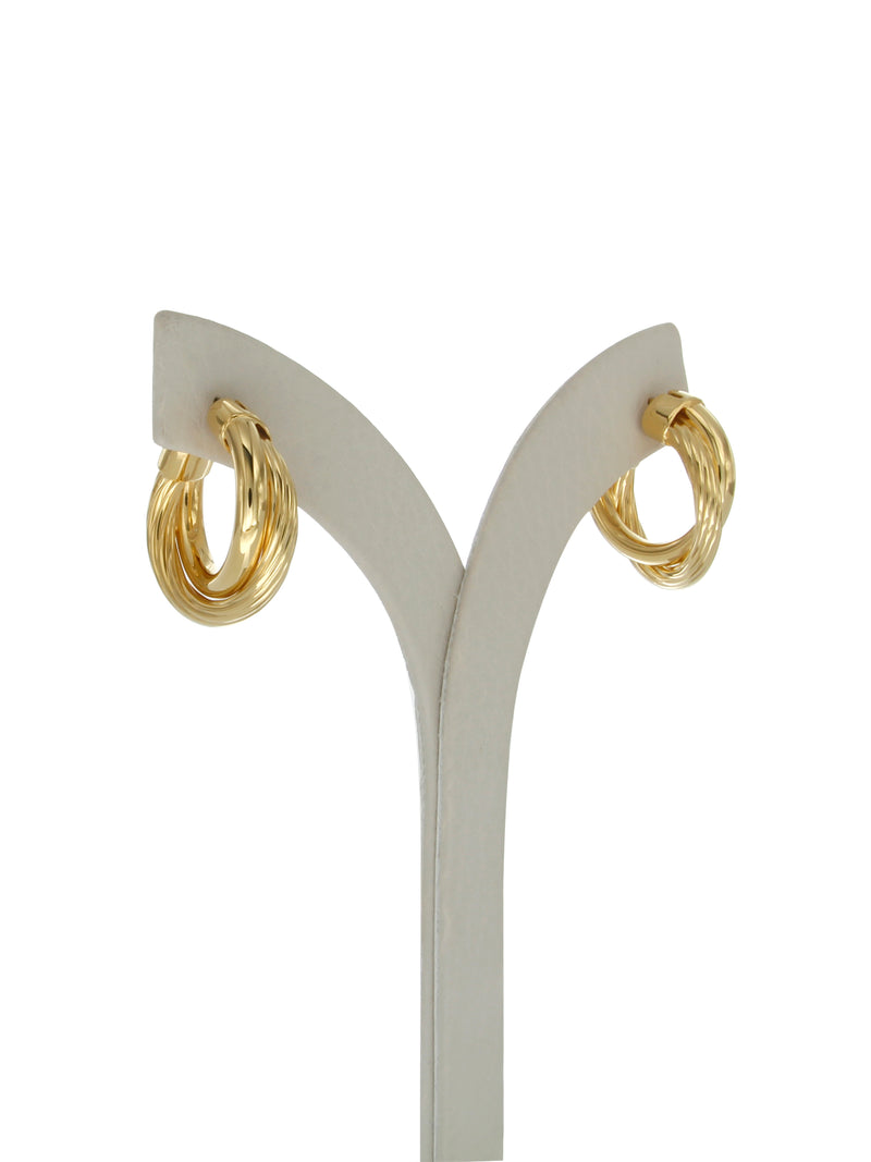 gold twisted hoop earrings sterling silver post hypoallergenic detail