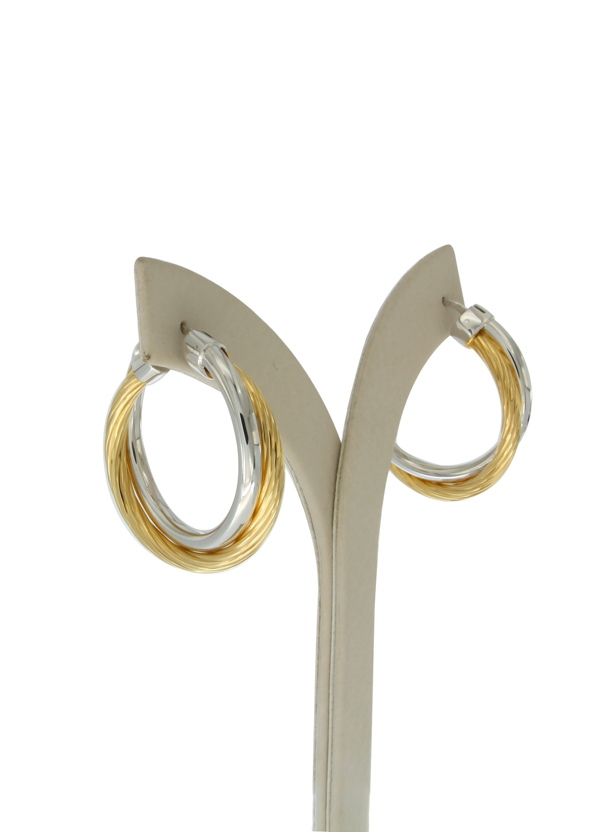 Allegra 3cm two tone hoops