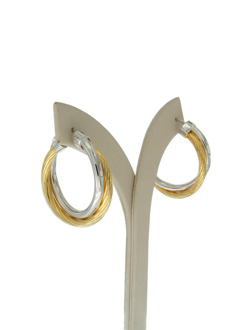 Allegra 3cm two tone hoops