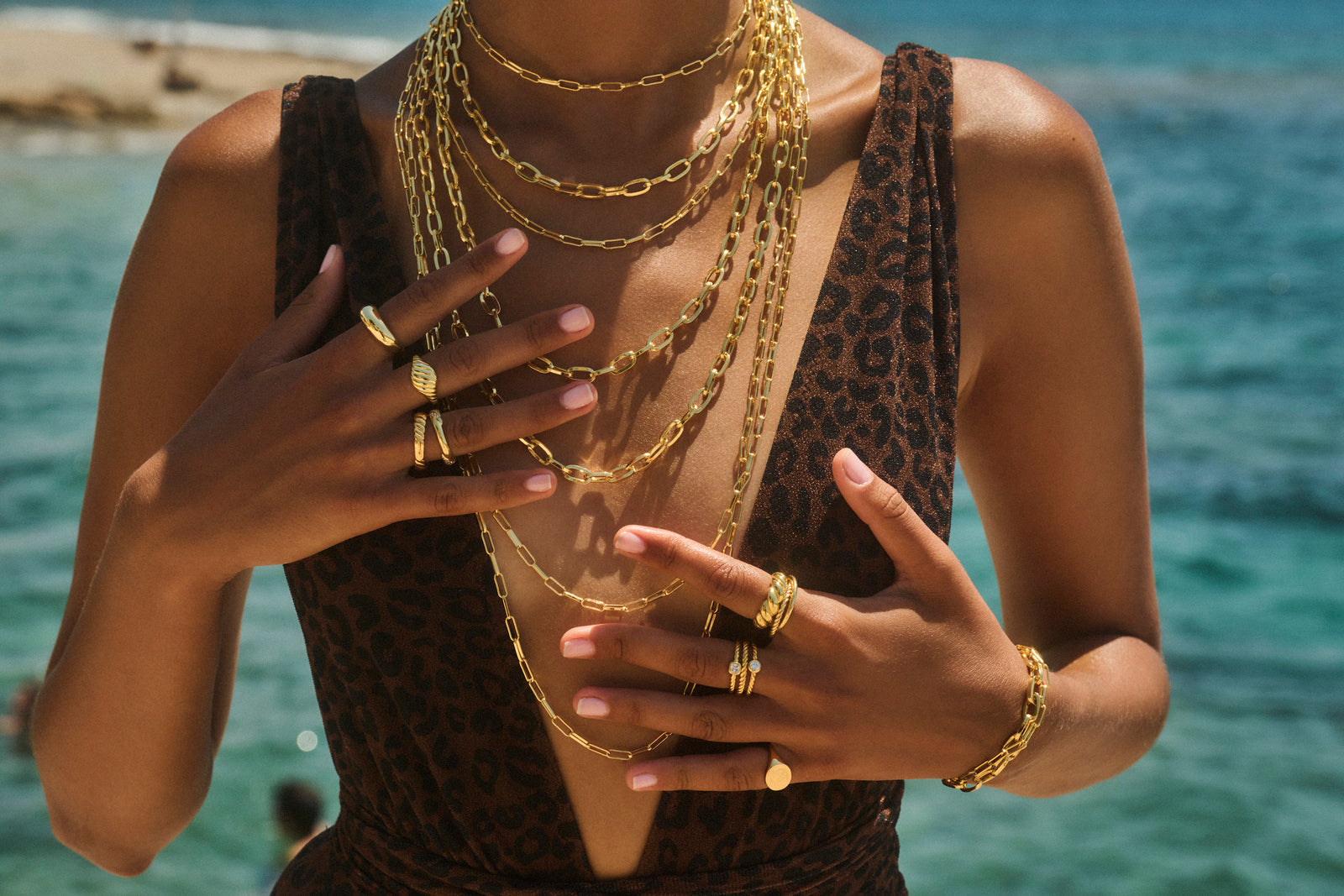 Cara gold plated chain necklace