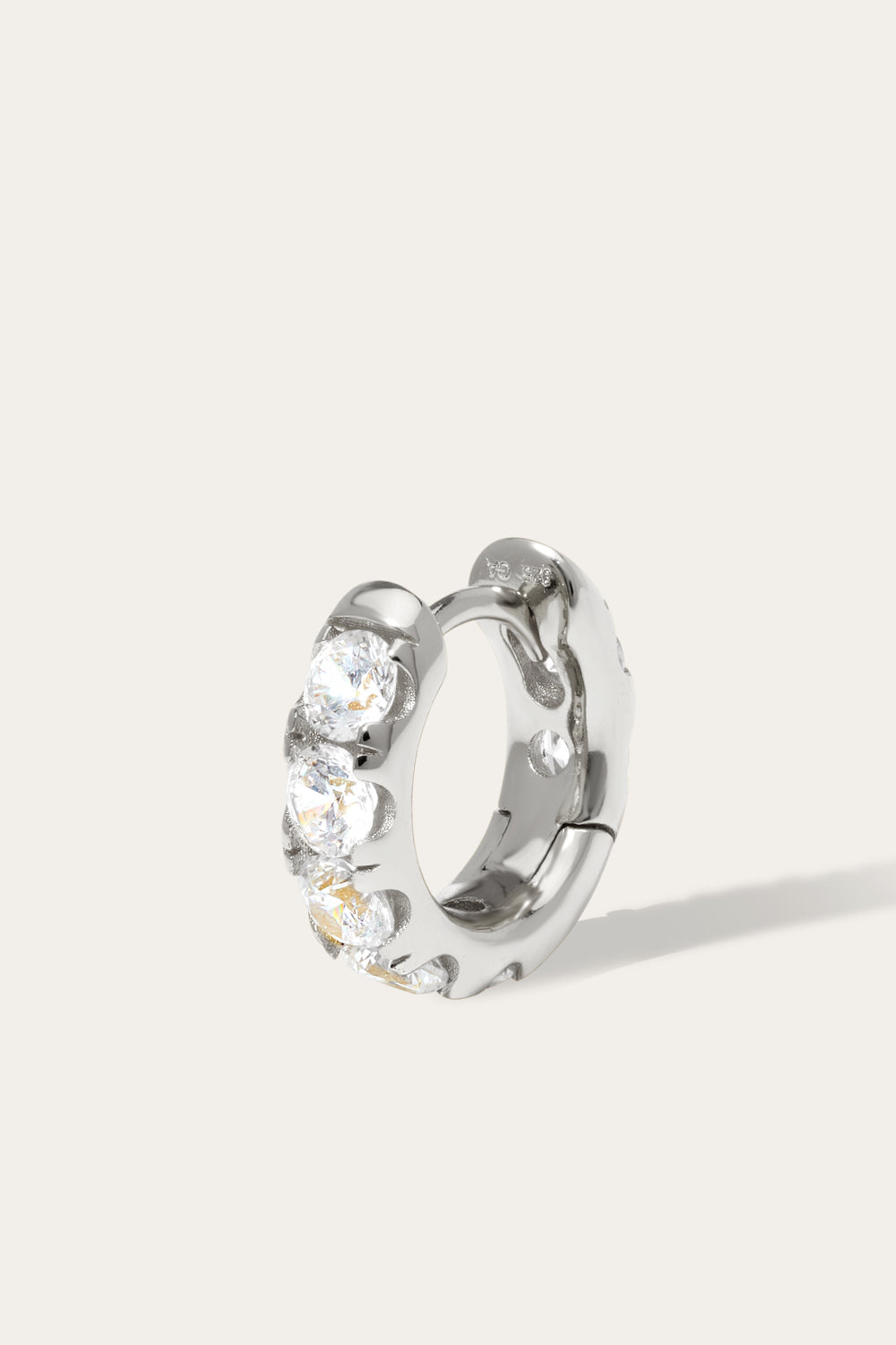 Daria sterling silver huggie