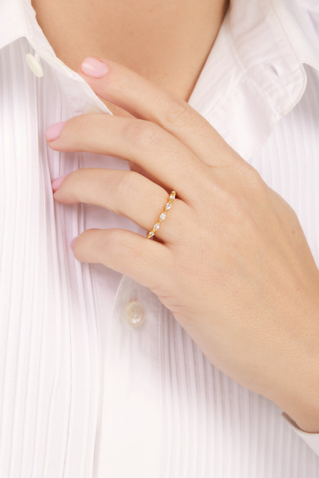 Tasha Marquise gold vermeil ring