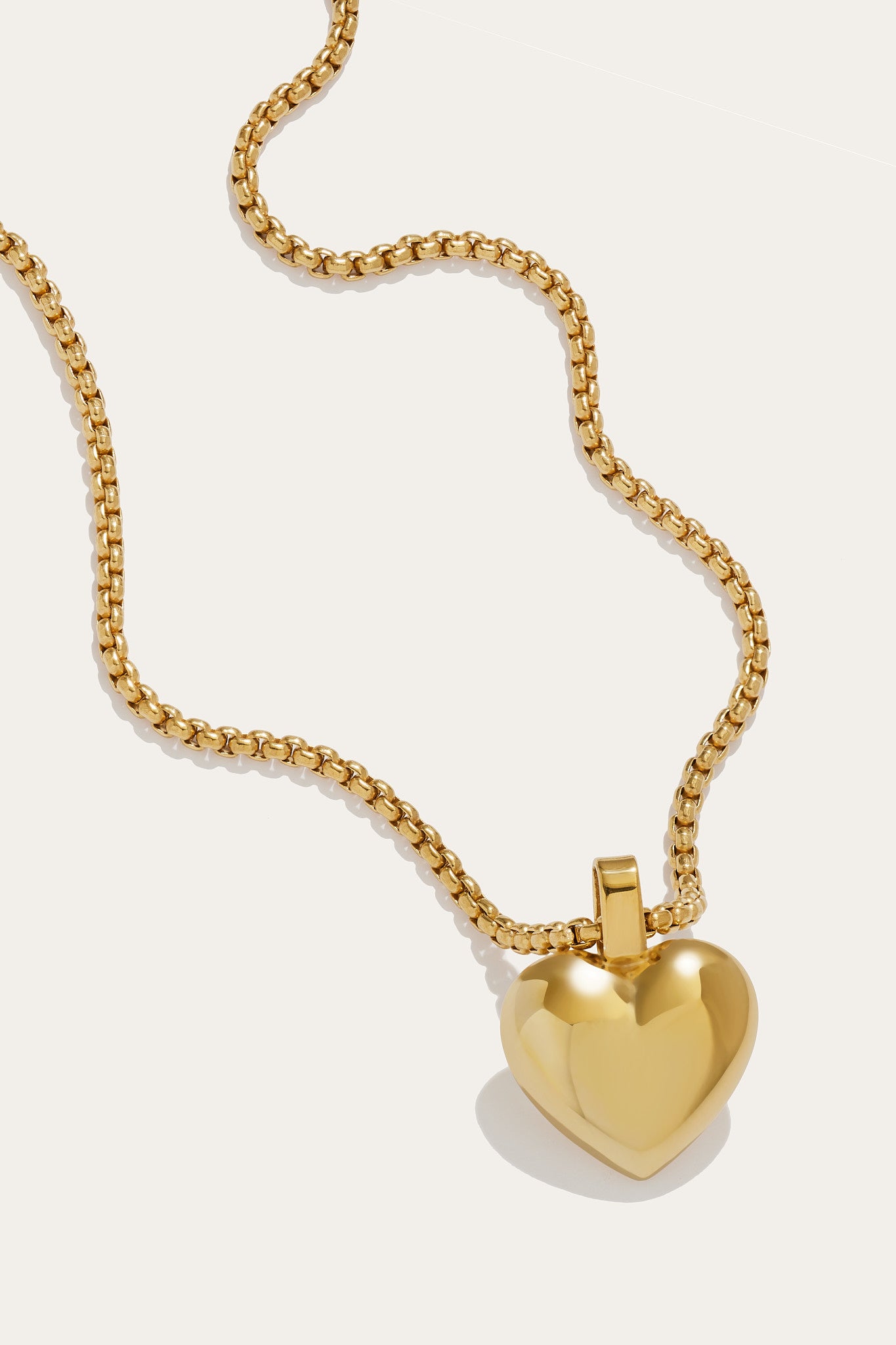 Puffed Heart Gold Plated Necklace