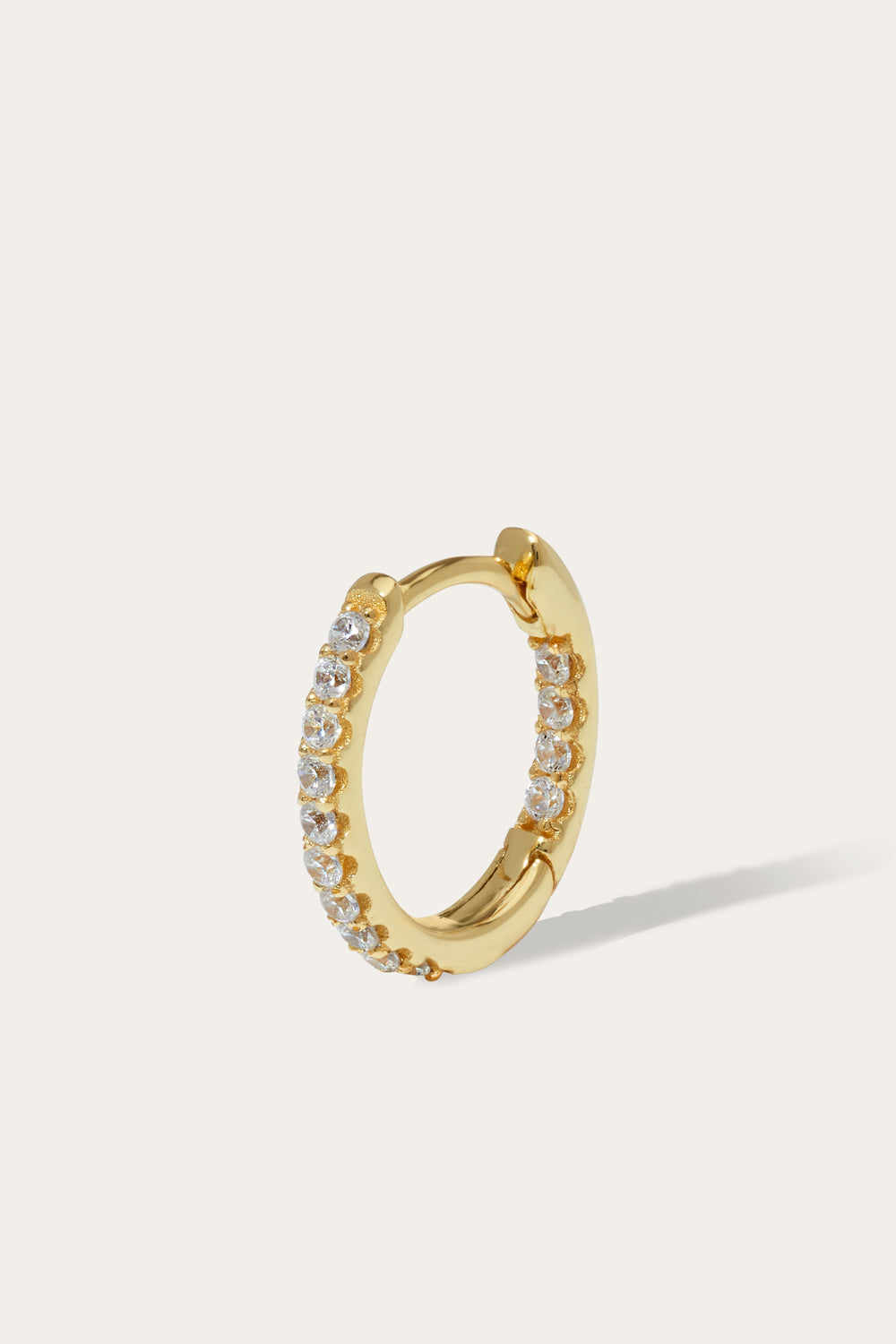 Oval gold vermeil huggie