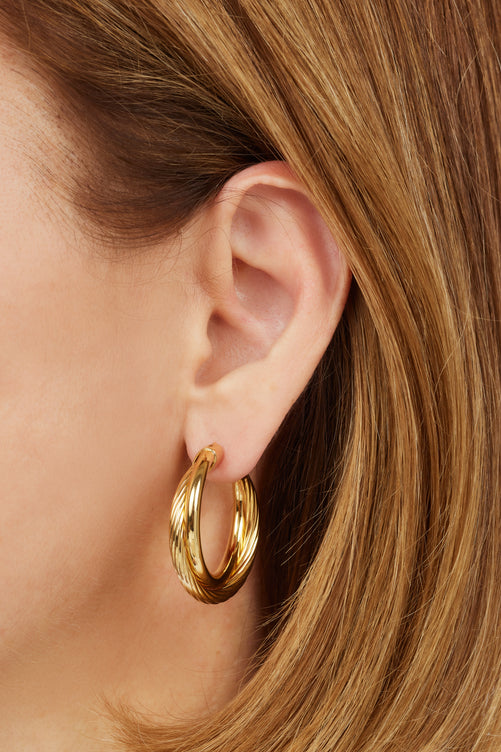 Allegra 3cm gold vermeil hoops