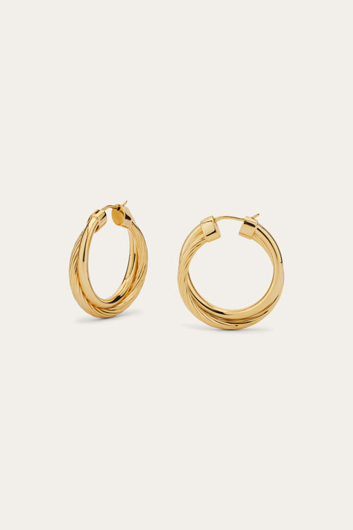 Allegra 3cm gold vermeil hoops