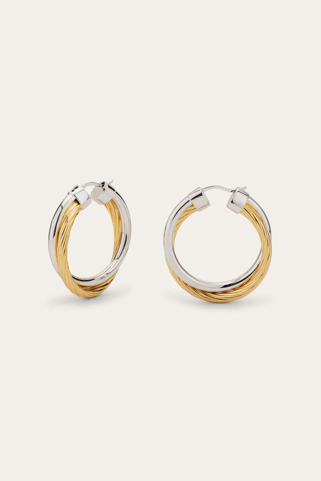 Allegra 3cm two tone hoops