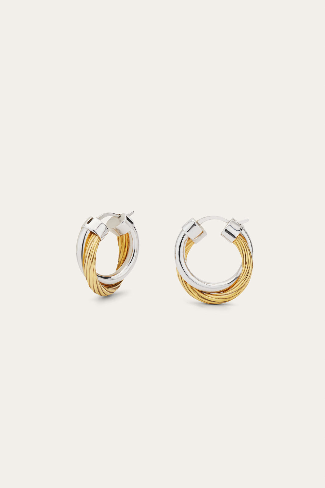 Allegra 2cm two tone hoops