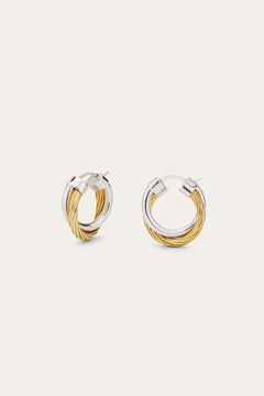 Allegra 2cm two tone hoops