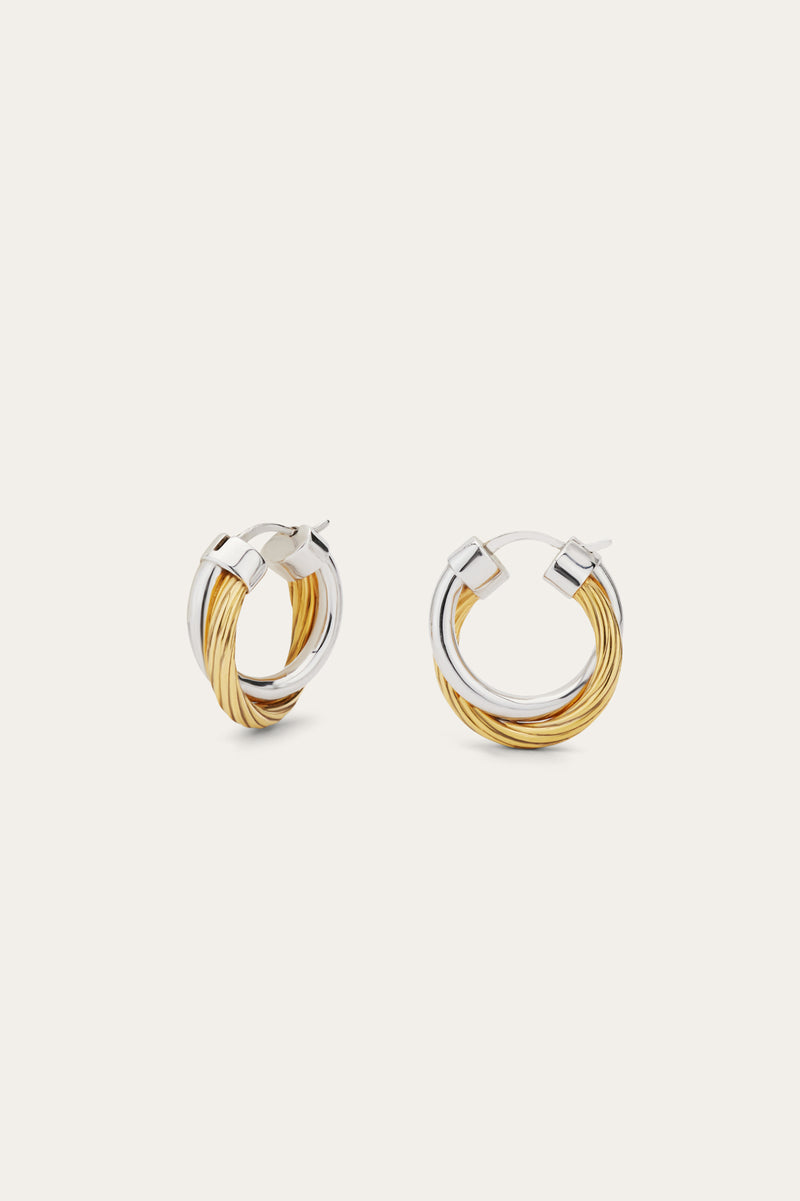 Allegra 2cm two tone hoops