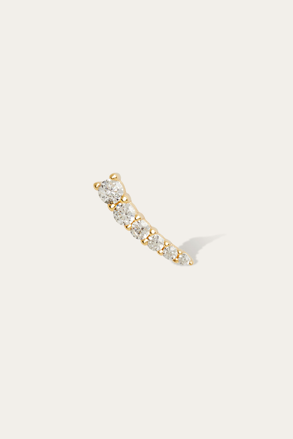 Croissant gold vermeil stud earring