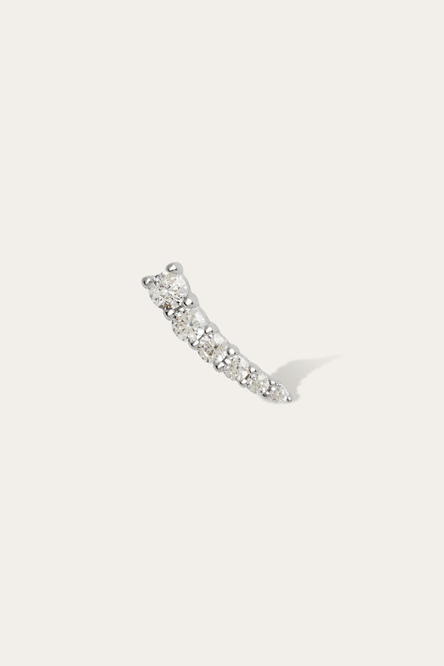 Croissant sterling silver stud earring (ball screw)