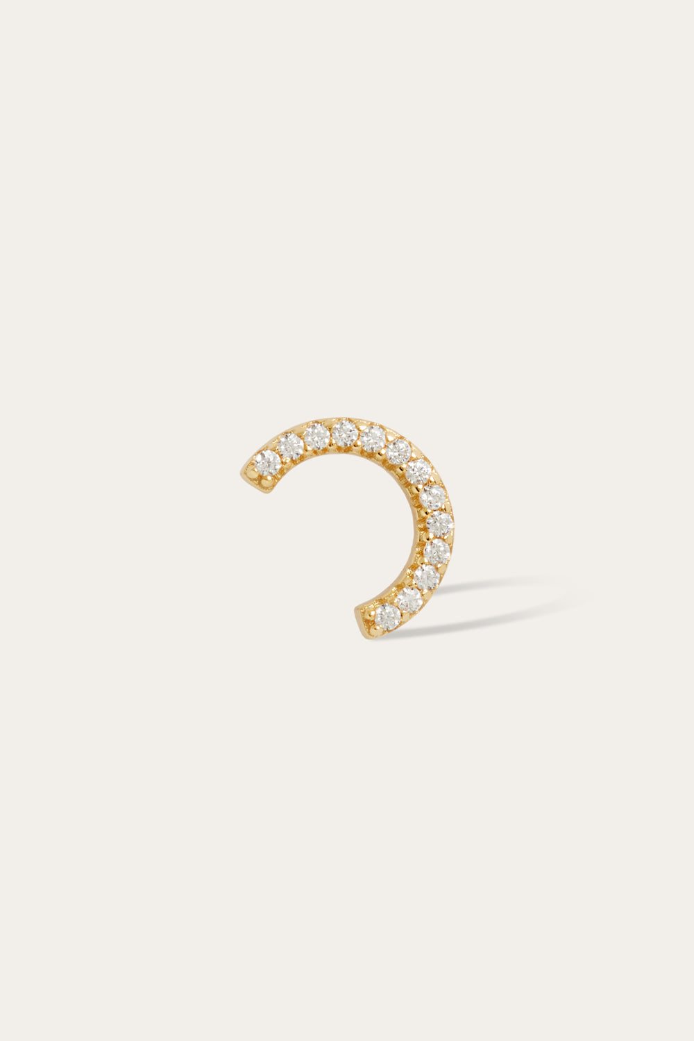 Half circle gold vermeil stud (ball screw)