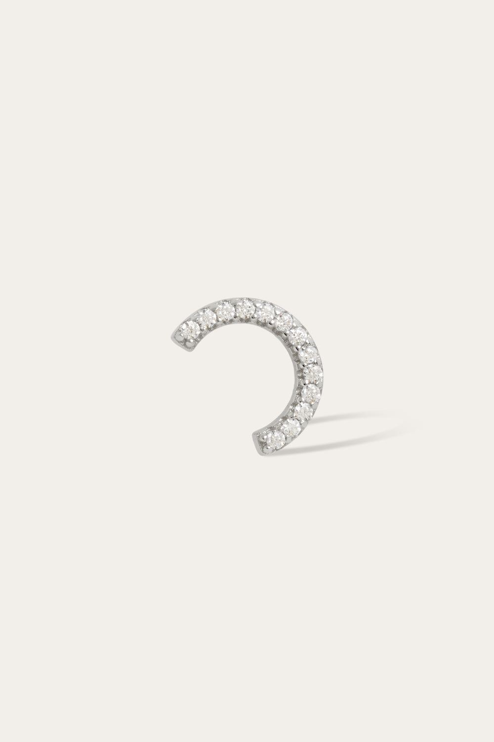Half circle sterling silver stud