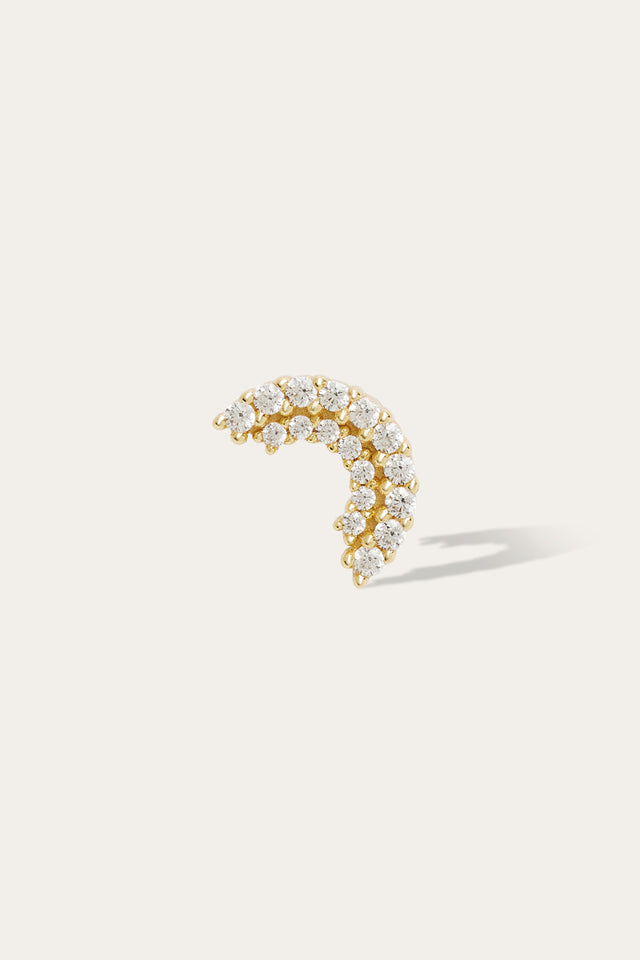 Double half circle gold vermeil stud (ball screw)