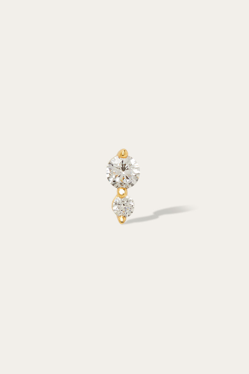 "True Love" double dot gold vermeil stud earring