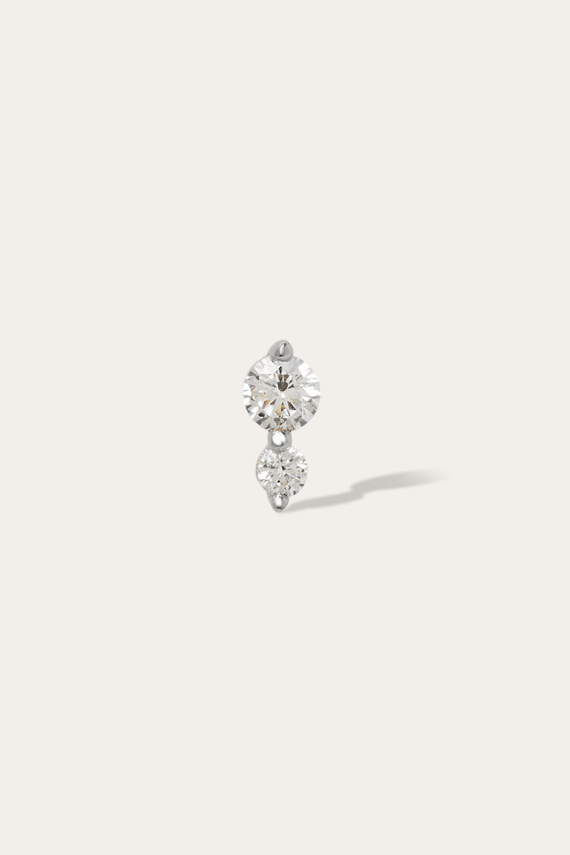"True Love" double dot sterling silver stud earring (ball screw)
