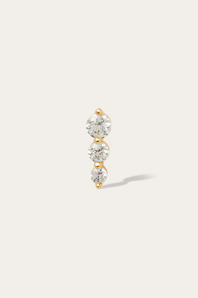 "True Love" triple dot gold vermeil stud earring