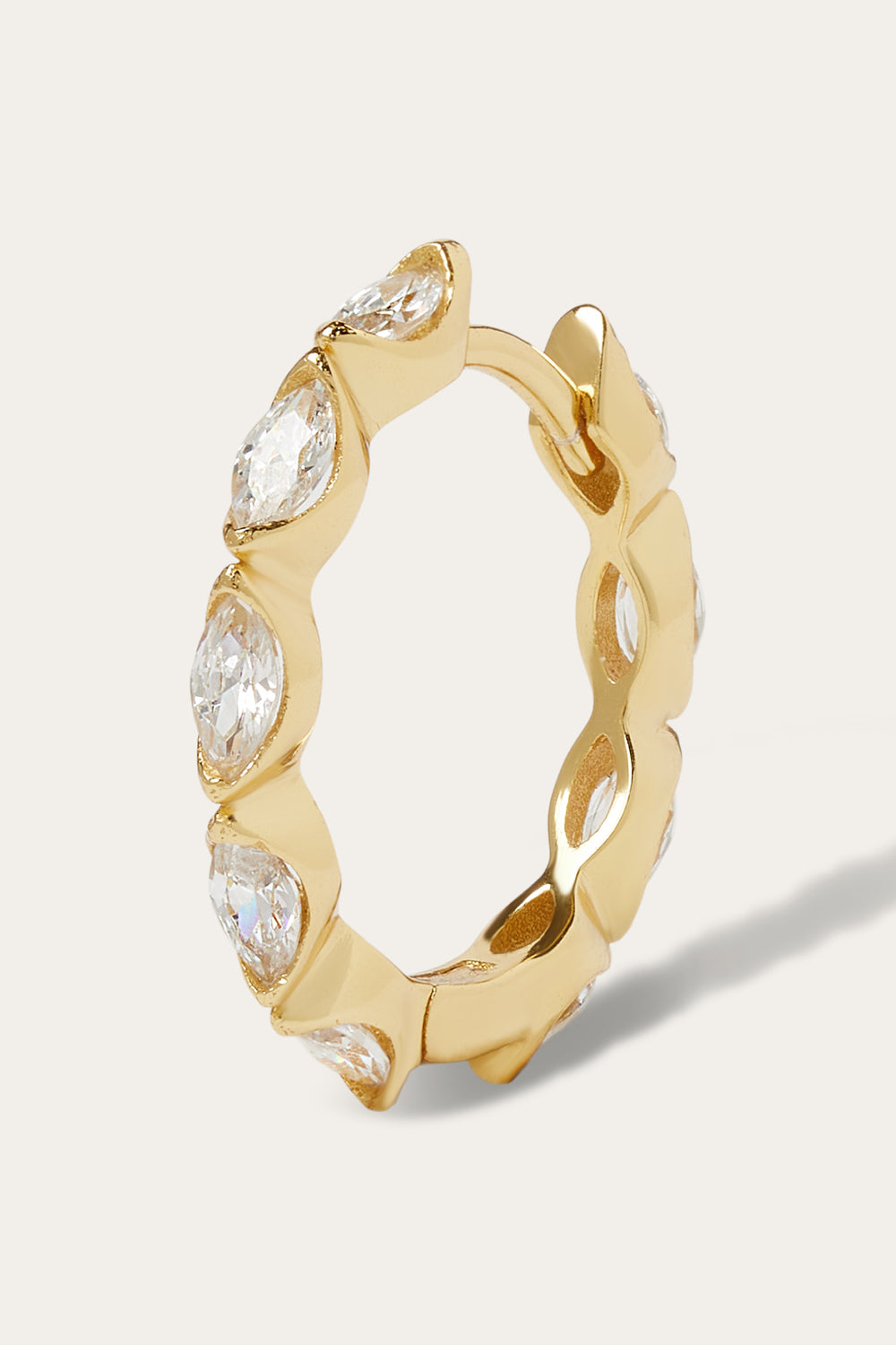 Tasha marquise 12.5mm gold vermeil huggie