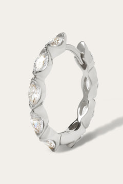 Tasha marquise 12.5mm sterling silver huggie