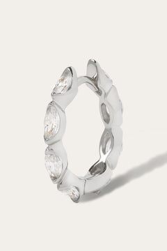 Tasha marquise 11mm sterling silver huggie