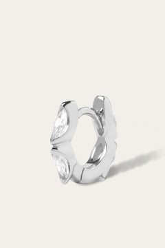 Tasha marquise 6.5mm sterling silver huggie